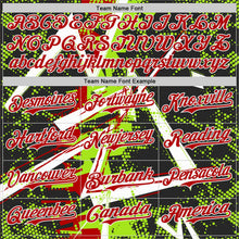 Laden Sie das Bild in den Galerie-Viewer, Uksn Individuelles Schwarz Weiß Neongrün-Rot Geometrische Splitter-Punktgitter Authentic Baseball Trikot