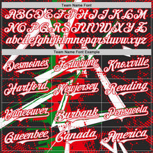 Laden Sie das Bild in den Galerie-Viewer, Uksn Individuelles Schwarz Weiß Grasgrün-Feuerrot Geometrische Splitter-Punktgitter Authentic Baseball Trikot