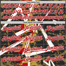 Laden Sie das Bild in den Galerie-Viewer, Uksn Individuelles Schwarz Weiß Altgold-Rot Geometrische Splitter-Punktgitter Authentic Baseball Trikot
