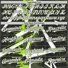 Laden Sie das Bild in den Galerie-Viewer, Uksn Individuelles Schwarz Weiß Neongrün-Oliv Geometrische Splitter-Punktgitter Authentic Baseball Trikot
