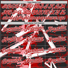 Laden Sie das Bild in den Galerie-Viewer, Uksn Individuelles Schwarz Weiß Mittelrosa-Rot Geometrische Splitter-Punktgitter Authentic Baseball Trikot