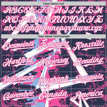Laden Sie das Bild in den Galerie-Viewer, Uksn Individuelles Marineblau Weiß Hellblau-Pink Geometrische Splitter-Punktgitter Authentic Baseball Trikot