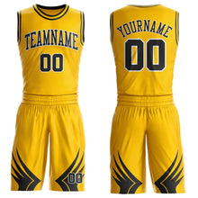 Laden Sie das Bild in den Galerie-Viewer, Uksn Individuelles Gelb Schwarz-Weiß Flügel Boho-Stil Rundhals Sublimationsdruck Basketball Uniform Trikot