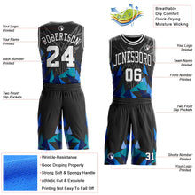 Laden Sie das Bild in den Galerie-Viewer, Uksn Individuelles Schwarz-Weiß Geometrie-Dreieck-Flügel Boho-Stil Rundhals Sublimationsdruck Basketball Uniform Trikot