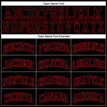 Laden Sie das Bild in den Galerie-Viewer, Uksn Individuelles Schwarz Rote Nadelstreifen Schwarz-Rot Authentic Basketball Trikot