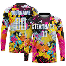 Laden Sie das Bild in den Galerie-Viewer, Uksn Individuelles Graffiti-Muster Weiß-Hellblau Sublimationsdruck Fußballtrikot