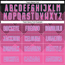 Laden Sie das Bild in den Galerie-Viewer, Uksn Individuelles Pink Schwarz-Hellblau Farbverlauf Quadratmuster Sublimationsdruck Fußballtrikot