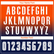Laden Sie das Bild in den Galerie-Viewer, Uksn Individuelles Orange Weiß-Marineblau Sublimationsdruck Langarm Farbverlauf Fußballtrikot