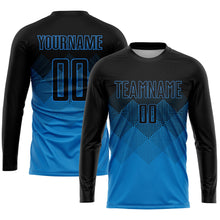 Laden Sie das Bild in den Galerie-Viewer, Uksn Individuelles Blau Schwarz Sublimationsdruck Fußballtrikot