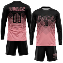 Laden Sie das Bild in den Galerie-Viewer, Uksn Individuelles Mittelrosa Schwarz Sublimationsdruck Fußballtrikot
