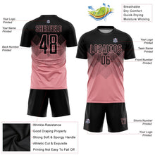Laden Sie das Bild in den Galerie-Viewer, Uksn Individuelles Mittelrosa Schwarz Sublimationsdruck Fußballtrikot