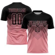 Laden Sie das Bild in den Galerie-Viewer, Uksn Individuelles Mittelrosa Schwarz Sublimationsdruck Fußballtrikot