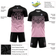 Laden Sie das Bild in den Galerie-Viewer, Uksn Individuelles Hellrosa Schwarz Sublimationsdruck Fußballtrikot