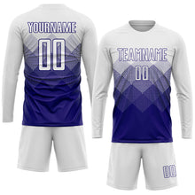 Laden Sie das Bild in den Galerie-Viewer, Uksn Individuelles Weiß Dunkellila Sublimationsdruck Fußballtrikot