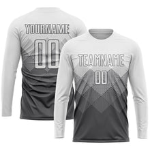 Laden Sie das Bild in den Galerie-Viewer, Uksn Individuelles Stahlgrau Weiß Sublimationsdruck Fußballtrikot