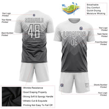 Laden Sie das Bild in den Galerie-Viewer, Uksn Individuelles Stahlgrau Weiß Sublimationsdruck Fußballtrikot