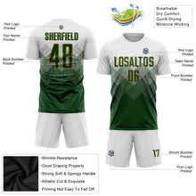 Laden Sie das Bild in den Galerie-Viewer, Uksn Individuelles Weiß Grün-Altgold Sublimationsdruck Fußballtrikot