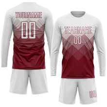 Laden Sie das Bild in den Galerie-Viewer, Uksn Individuelles Karmesinrot Weiß Sublimationsdruck Fußballtrikot