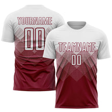 Laden Sie das Bild in den Galerie-Viewer, Uksn Individuelles Karmesinrot Weiß Sublimationsdruck Fußballtrikot