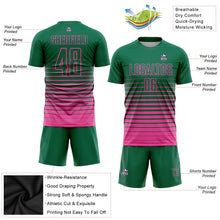 Laden Sie das Bild in den Galerie-Viewer, Uksn Individuelles Kelly-Grün Pink Nadelstreifen Farbverlauf Sublimationsdruck Fußballtrikot