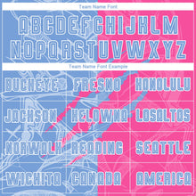 Laden Sie das Bild in den Galerie-Viewer, Uksn Individuelles Graffiti-Muster Hellblau-Pink Kratzer Sublimationsdruck Fußballtrikot