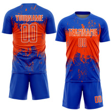 Laden Sie das Bild in den Galerie-Viewer, Uksn Individuelles Donnerblau Orange-Weiß Abstrakter Splash Grunge Kunst Sports Sublimationsdruck Fußballtrikot