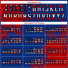 Laden Sie das Bild in den Galerie-Viewer, Uksn Individuelles Königsblau USA-Flagge Rot-Schwarz abstrakte Pinselstrich Sports Sublimationsdruck Fußballtrikot