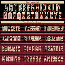 Laden Sie das Bild in den Galerie-Viewer, Uksn Individuelles Schwarz Vintage USA-Flagge Cream-Karmesinrot Farbverlaufs-Nadelstreifen Sublimationsdruck Fußballtrikot