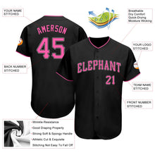 Laden Sie das Bild in den Galerie-Viewer, Uksn Individuelles Schwarz Pink-Weiß Authentic Baseball Trikot