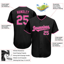 Laden Sie das Bild in den Galerie-Viewer, Uksn Individuelles Schwarz Pink-Weiß Authentic Baseball Trikot