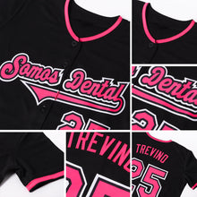 Laden Sie das Bild in den Galerie-Viewer, Uksn Individuelles Schwarz Pink-Weiß Authentic Baseball Trikot