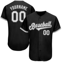 Laden Sie das Bild in den Galerie-Viewer, Uksn Individuelles Schwarz Weiß-Grau Authentic Baseball Trikot
