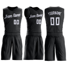 Laden Sie das Bild in den Galerie-Viewer, Uksn Individuelles Schwarz Weiß Rundhals Set Basketball Trikot