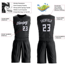 Laden Sie das Bild in den Galerie-Viewer, Uksn Individuelles Schwarz Weiß Rundhals Set Basketball Trikot