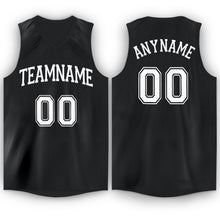 Laden Sie das Bild in den Galerie-Viewer, Uksn Individuelles Schwarz Weiß V-Ausschnitt Basketball Trikot