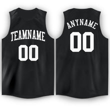 Laden Sie das Bild in den Galerie-Viewer, Uksn Individuelles Schwarz Weiß Rundhals Basketball Trikot