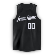 Laden Sie das Bild in den Galerie-Viewer, Uksn Individuelles Schwarz Weiß Rundhals Basketball Trikot