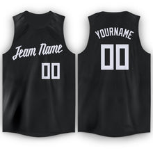Laden Sie das Bild in den Galerie-Viewer, Uksn Individuelles Schwarz Weiß Rundhals Basketball Trikot