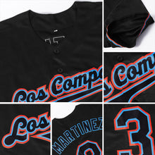 Laden Sie das Bild in den Galerie-Viewer, Uksn Individuelles Schwarz Schwarz-Hellblau Authentic Baseball Trikot