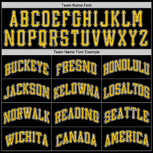 Laden Sie das Bild in den Galerie-Viewer, Uksn Individuelles Schwarz Gold-Weiß Rundhals Rippstrick Basketball Trikot