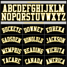 Laden Sie das Bild in den Galerie-Viewer, Uksn Individuelles Schwarz Weiß-Gold Rundhals Rippstrick Basketball Trikot