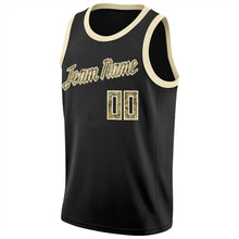 Laden Sie das Bild in den Galerie-Viewer, Uksn Individuelles Schwarz Camo-Cream Rundhals Rippstrick Basketball Trikot