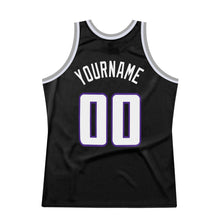Laden Sie das Bild in den Galerie-Viewer, Uksn Individuelles Schwarz Weiß-Lila Authentic Retro Basketball Trikot