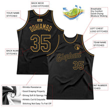 Laden Sie das Bild in den Galerie-Viewer, Uksn Individuelles Schwarz Schwarz-Altgold Authentic Retro Basketball Trikot