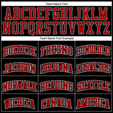 Laden Sie das Bild in den Galerie-Viewer, Uksn Individuelles Schwarz Rote Nadelstreifen Rot-Weiß Authentic Basketball Trikot