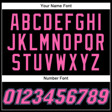 Laden Sie das Bild in den Galerie-Viewer, Uksn Individuelles Schwarz Weiße Nadelstreifen Pink-Hellblau Authentic Basketball Trikot