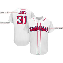 Laden Sie das Bild in den Galerie-Viewer, Uksn Individuelles Weiß Rot-Marineblau Baseball Trikot