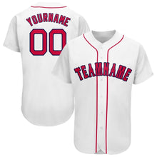 Laden Sie das Bild in den Galerie-Viewer, Uksn Individuelles Weiß Rot-Marineblau Baseball Trikot