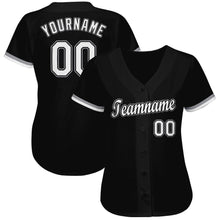 Laden Sie das Bild in den Galerie-Viewer, Uksn Individuelles Schwarz Weiß-Grau Baseball Trikot