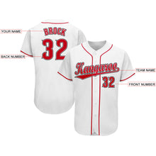 Laden Sie das Bild in den Galerie-Viewer, Uksn Individuelles Weiß Rot-Schwarz Baseball Trikot